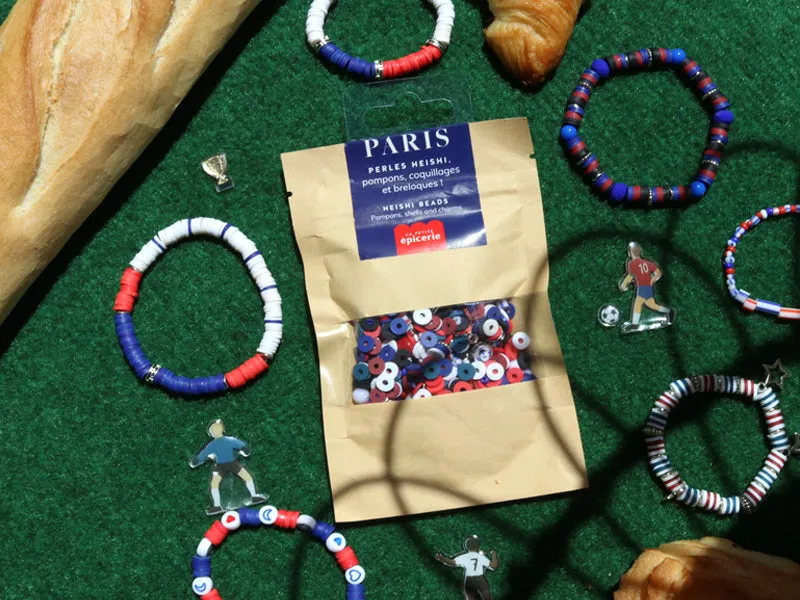 La Petite Epicerie heishi kralenmix Frankrijk blauw-wit-rood 50 g