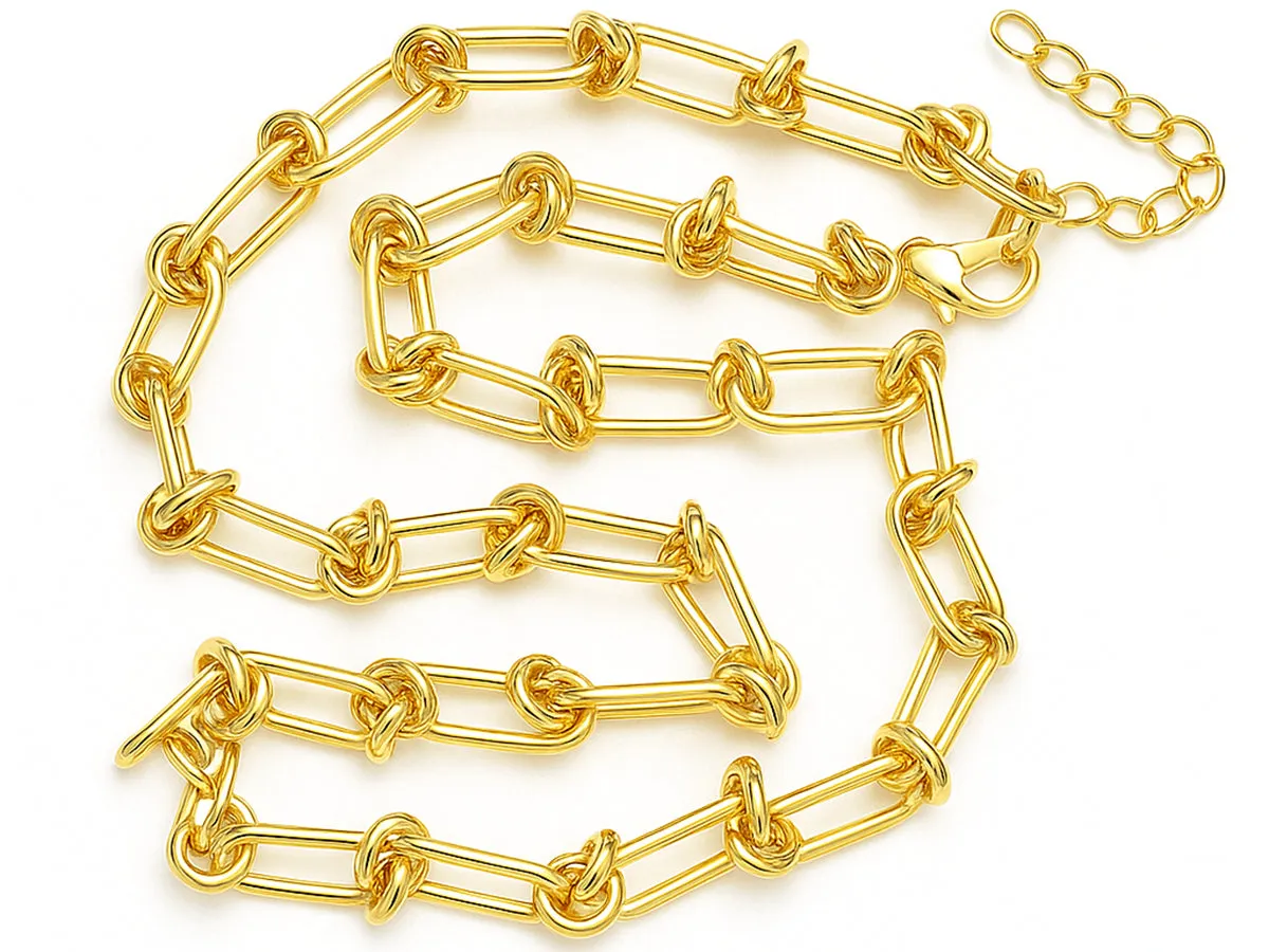 La Petite Epicerie collier knoop ketting messing goud 18K