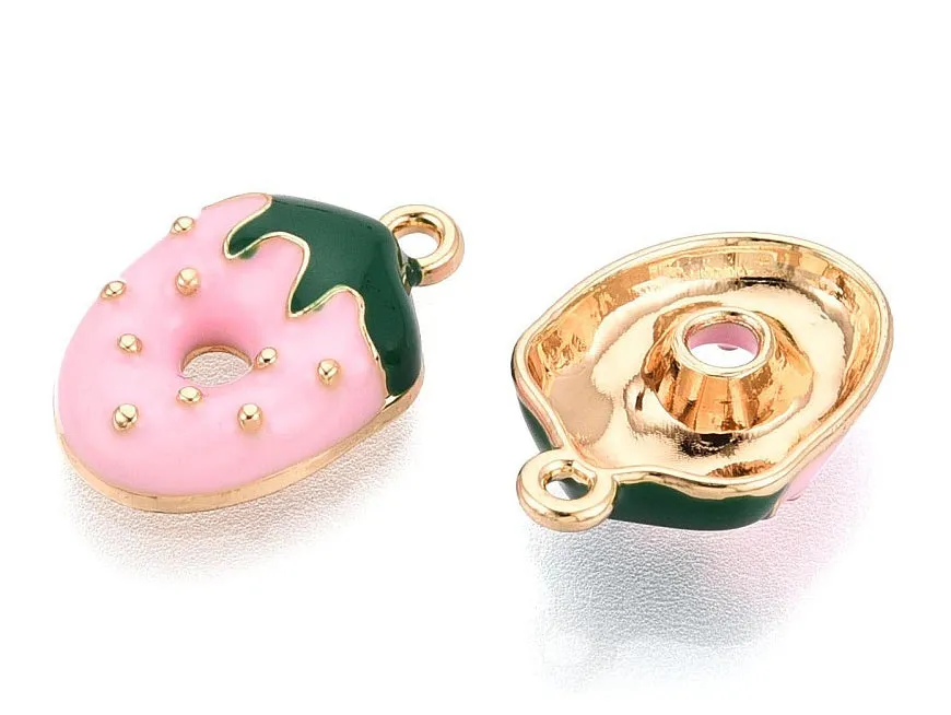 La Petite Epicerie bedel aardbei roze goud 15 mm per stuk