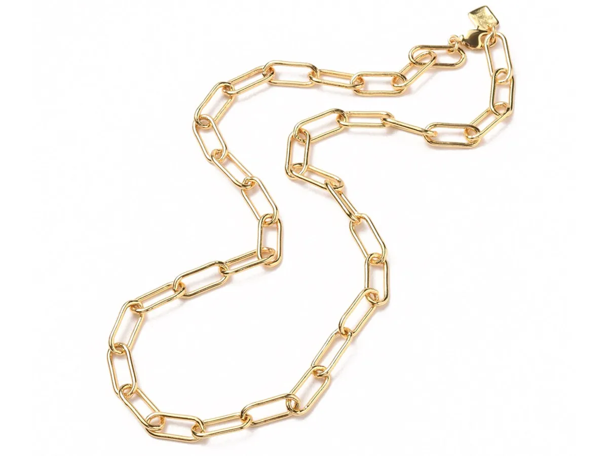 La Petite Epicerie schakelketting goud messing 52,3 cm