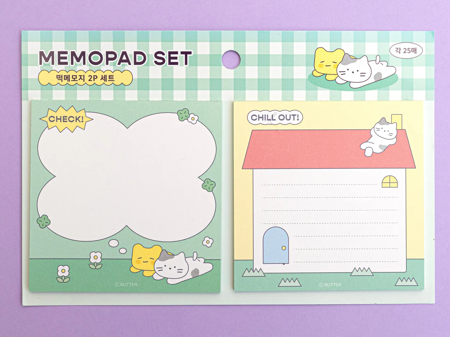 La Petite Epicerie Check & Chill out memoblok 2 stuks pastel