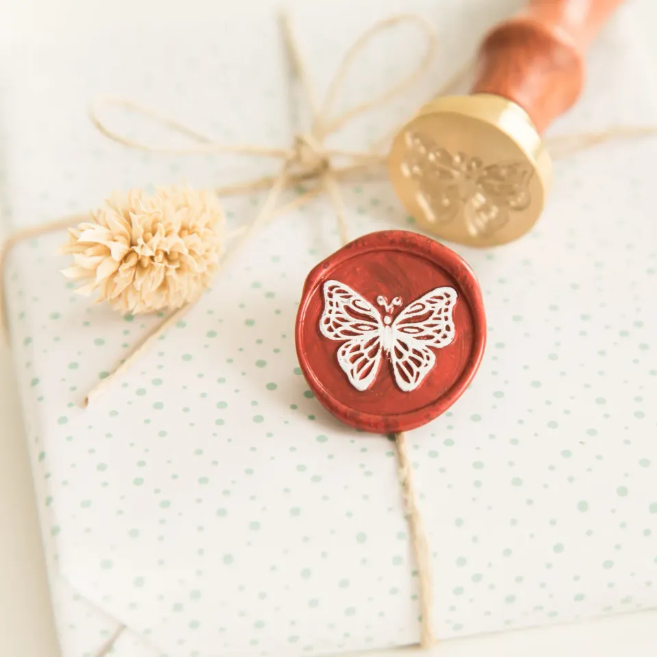 Jessy at Sea Butterfly waxstempel 25 mm vlinder