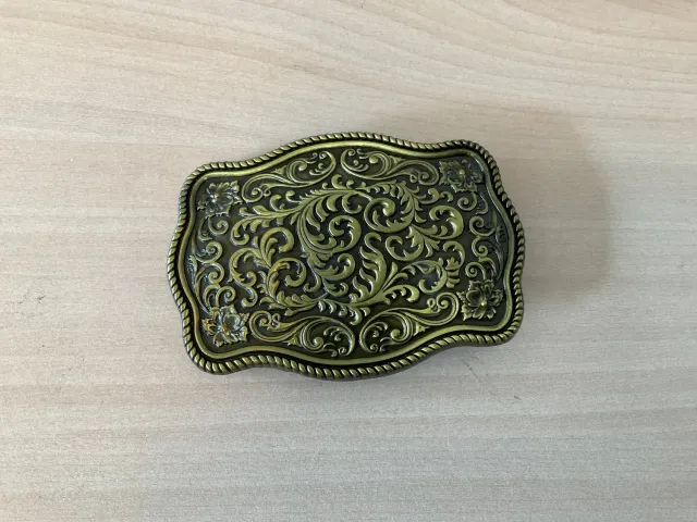 Leather House Retro gesp messing 6x9 cm vintage