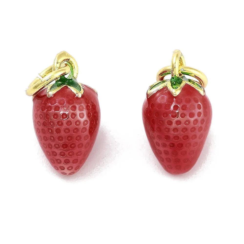 La Petite Epicerie bedel aardbei goud emaille rood per stuk