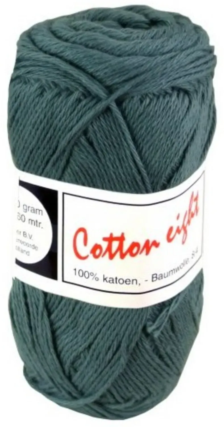 Cotton Eight 8/4 haakgaren 50 gram blauwgroen katoen