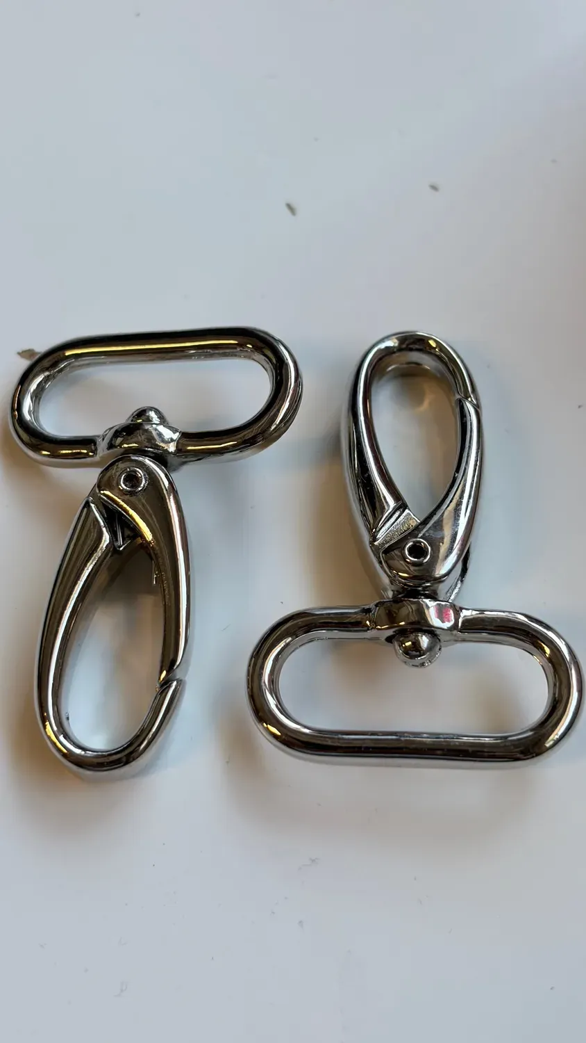 Leather House Snap Hook 26mm musketonhaak zilver 2 stuks