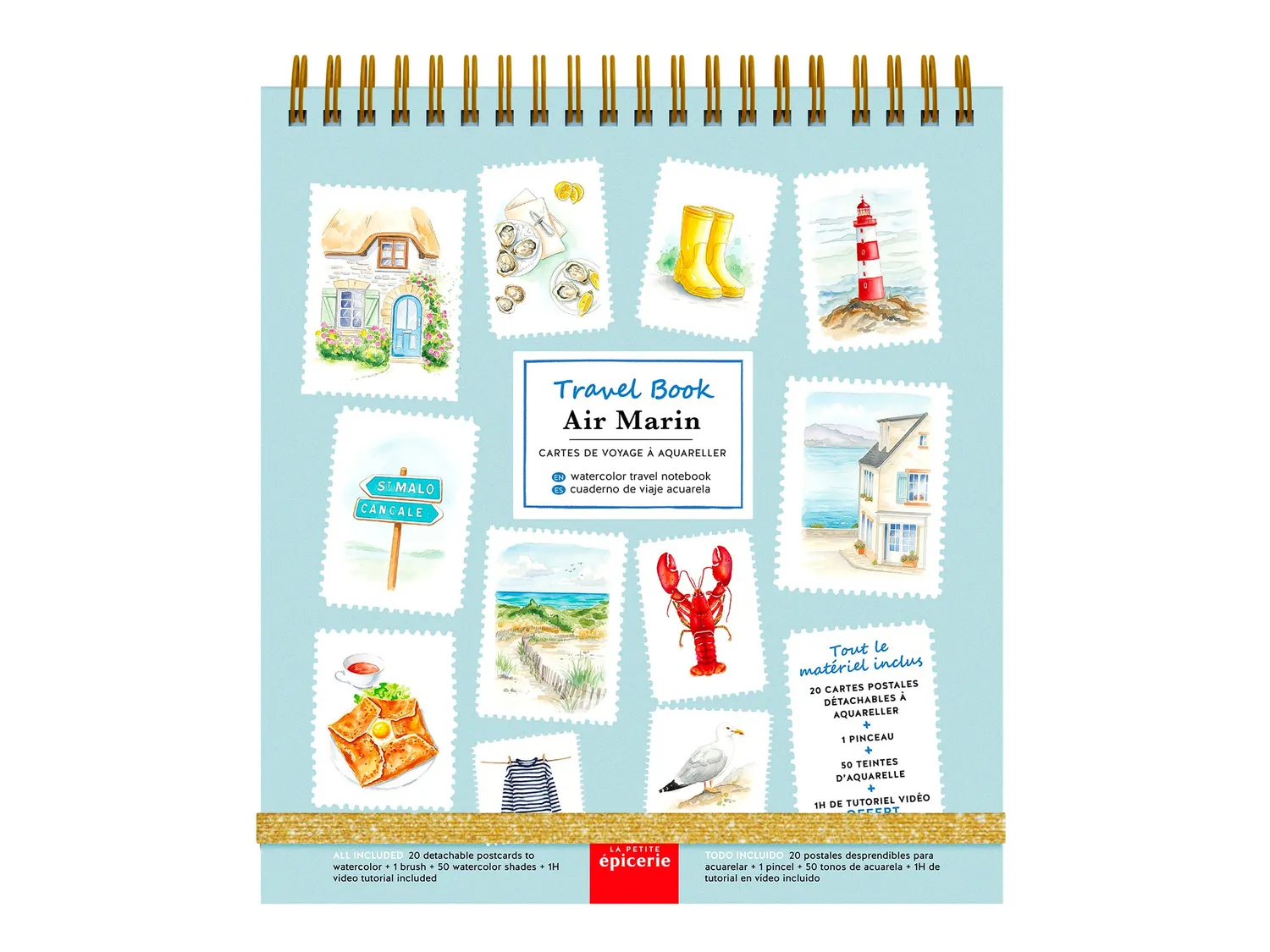 La Petite Epicerie Bretagne creatieve set aquarel en schelp
