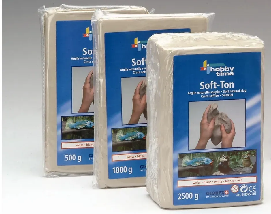 Soft-Ton zachte boetseerklei natuurlijk wit 2,5 kg zacht
