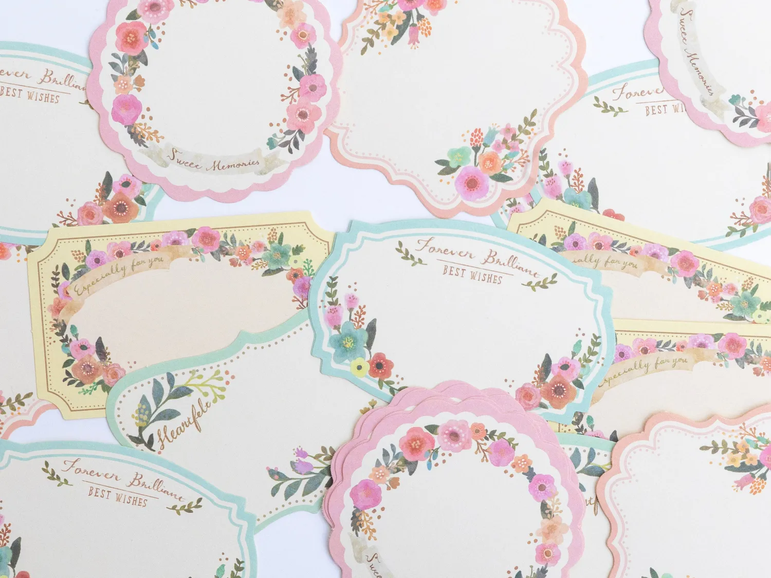 La Petite Epicerie Fleurs bleu-gris stickers 30 stuks papier