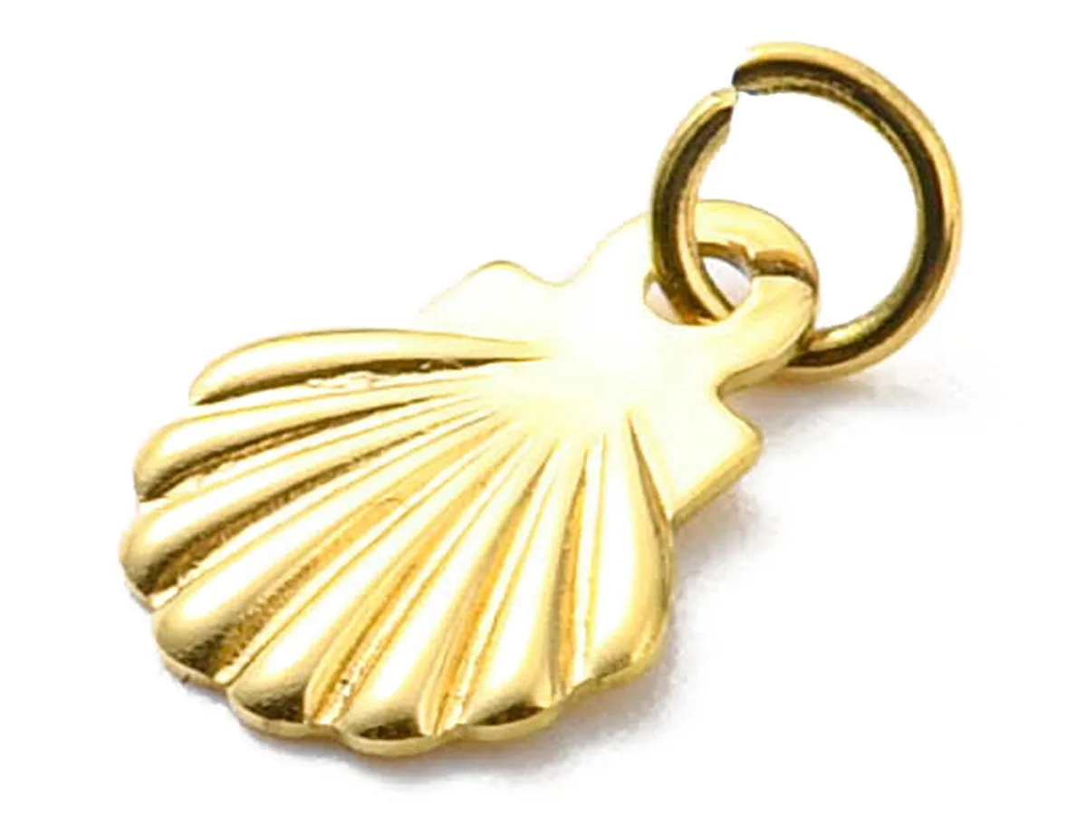 La Petite Epicerie schelp bedel goud 7,5 mm per stuk