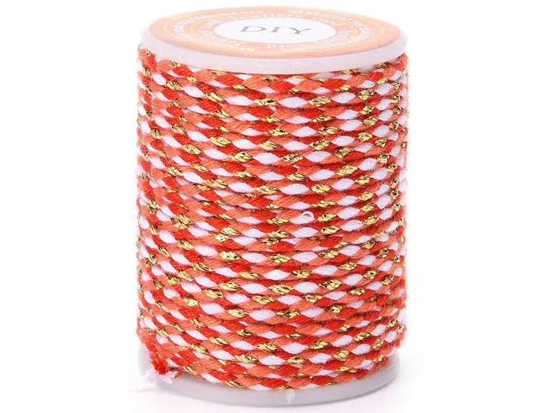 La Petite Epicerie katoenen koord 4 m rood roze goud