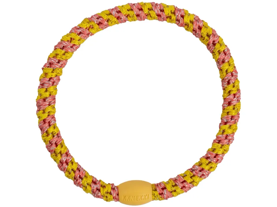 Kknekki Slim haarelastiek koraal glitter