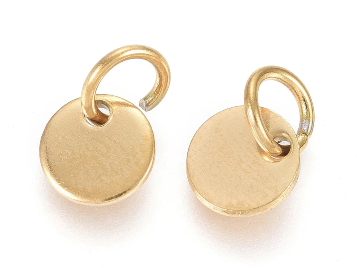 La Petite Epicerie graveerbedel rond goud 6 mm per stuk