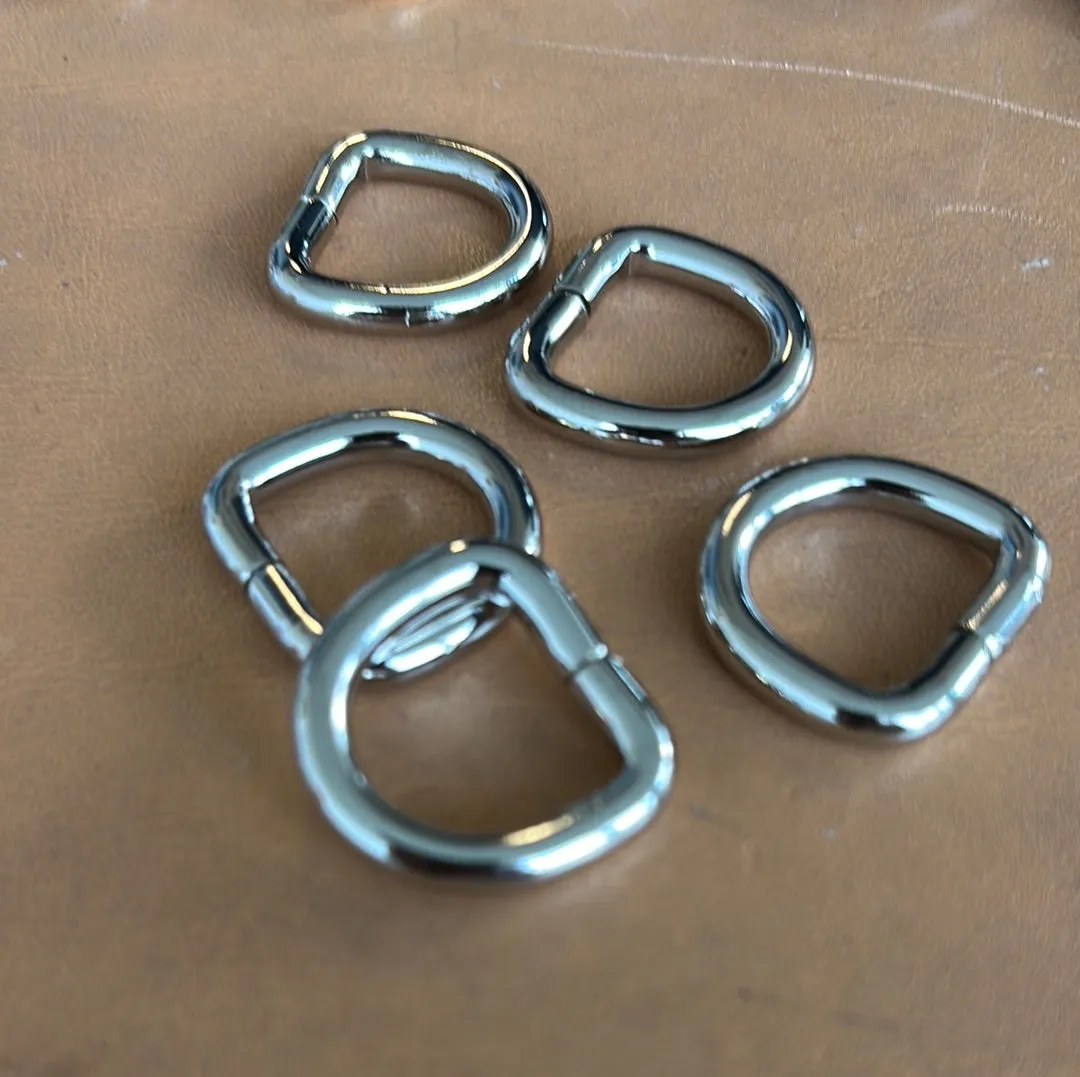 Leather House Silver 15 mm D-ring zilver per stuk