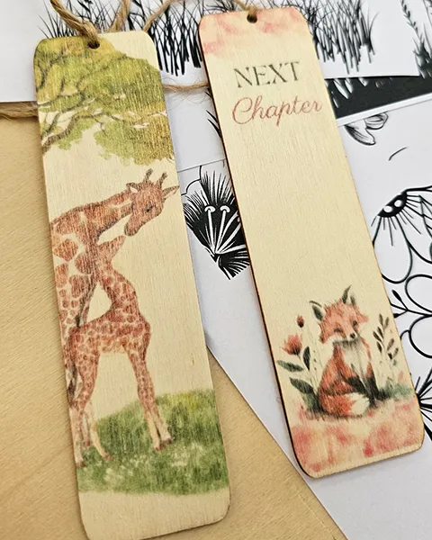 Astrid Brouwers DIY pakket boekenleggers hout transfer