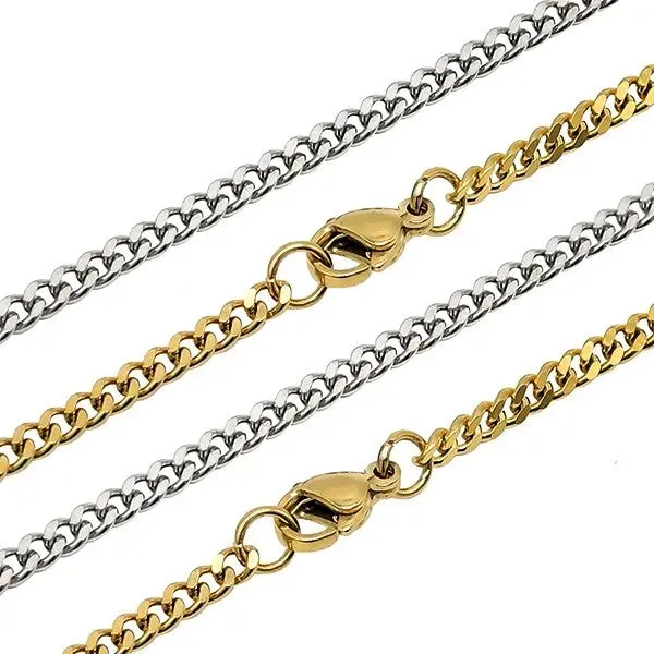 Bijounique Cubaanse Schakelketting 50cm zilver stainless steel