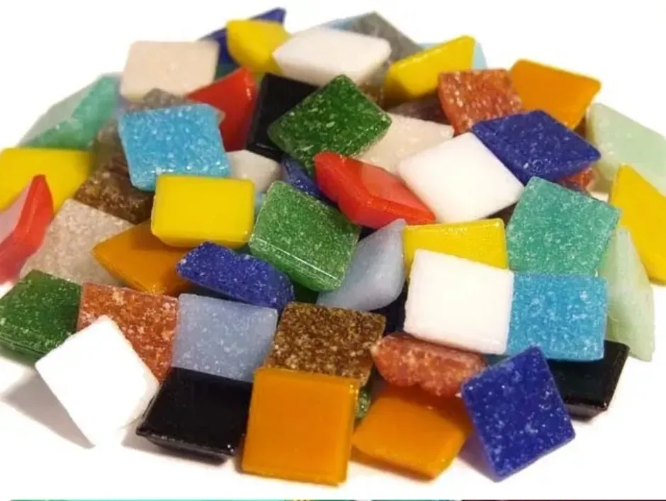 LTC-Leiden Glasmozaïeksteentjes 10mm bont 200 gram