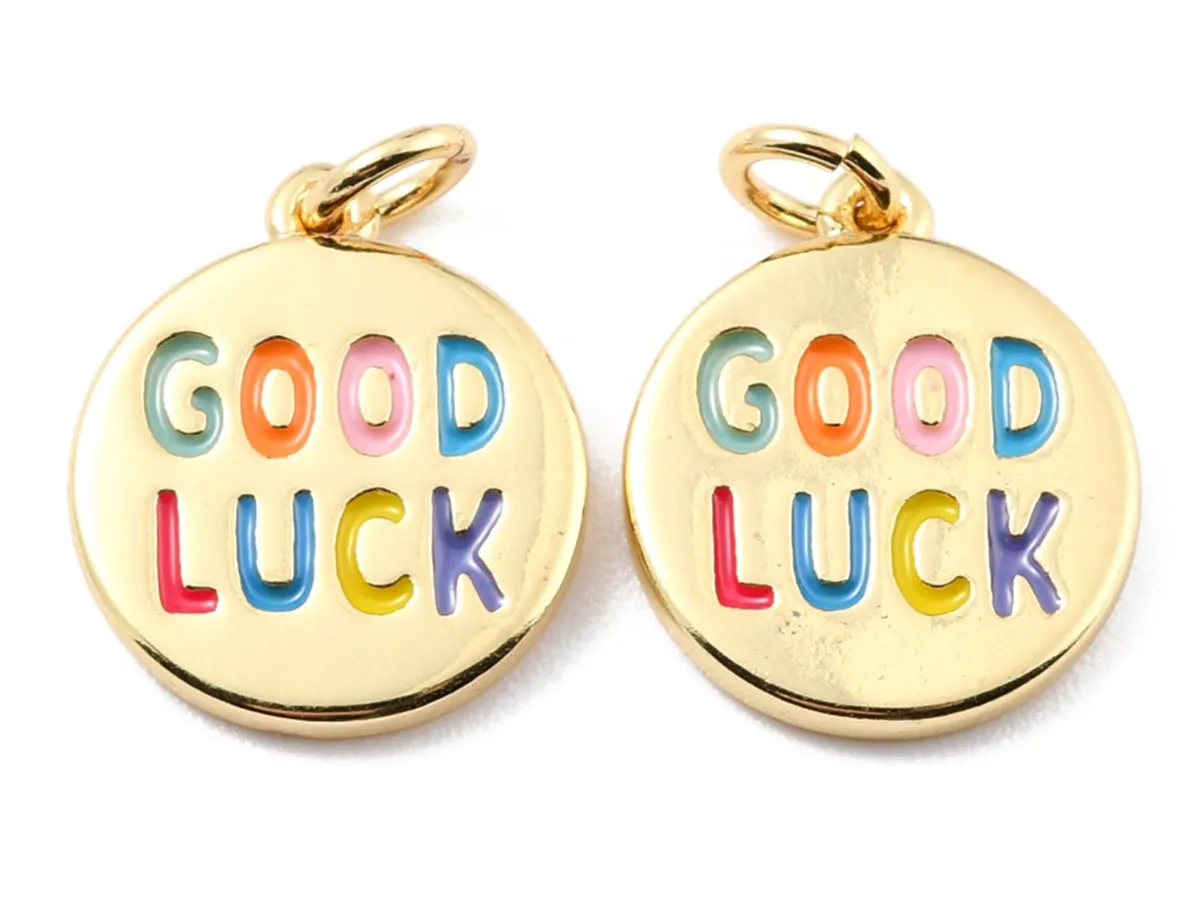 La Petite Epicerie Bonne Chance bedel goud emaille 16 mm