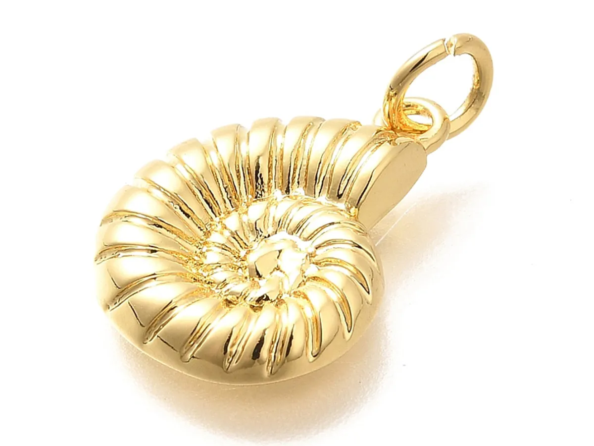 La Petite Epicerie schelp bedel messing goud strass per stuk