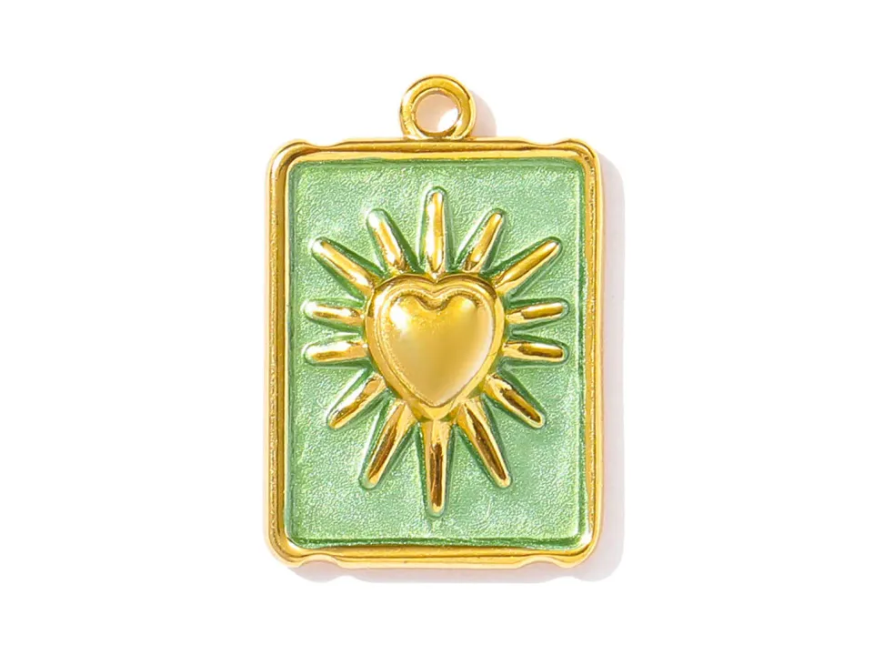 La Petite Epicerie Médaille rectangle bedel mintgroen ex-voto 22mm