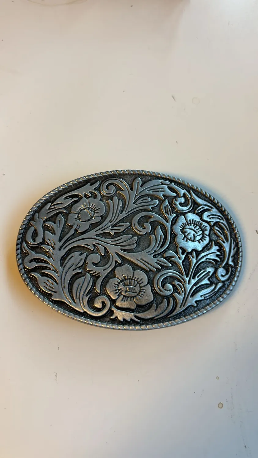 Leather House Western Floral Scroll Buckle riemgesp 40mm goud