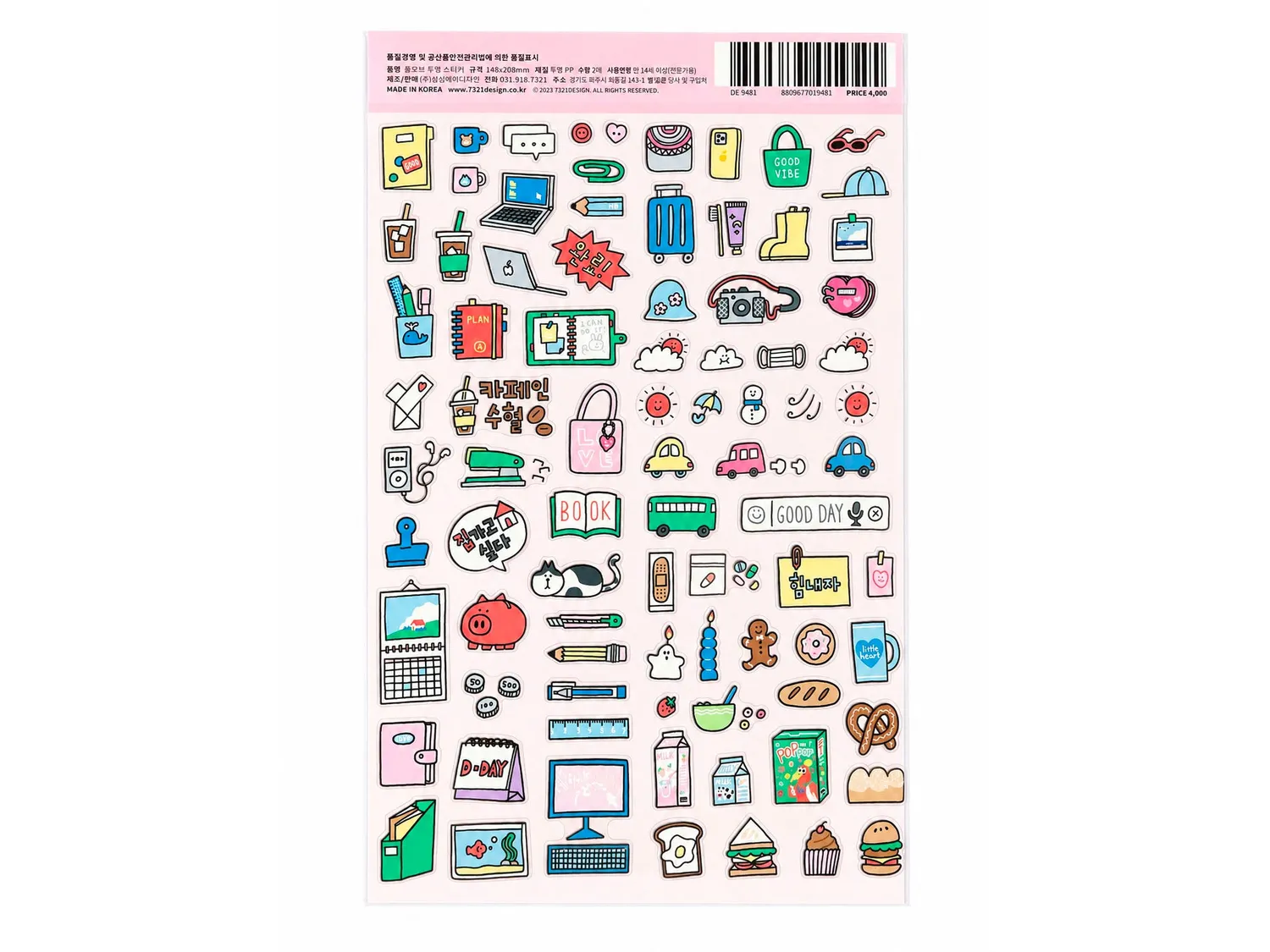 La Petite Epicerie stickers transparant pastel 2 vellen