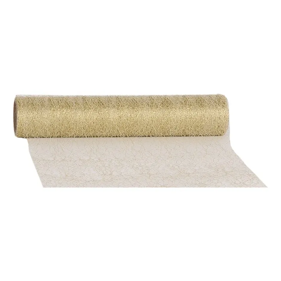 LTC-Leiden tafelloper shiney web goud 28 cm 5 meter