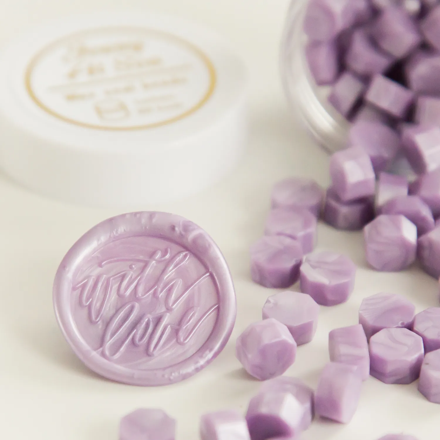 Jessy at Sea Lavender zegelwas 100 kralen paars