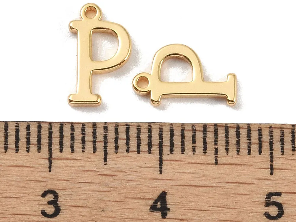 La Petite Epicerie letter P bedel verguld 18K per stuk