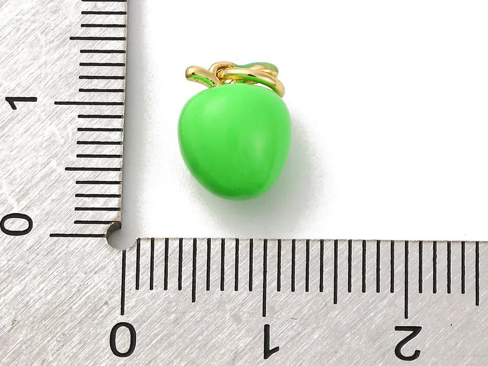 La Petite Epicerie pomme bedel groen emaille 10x8 mm