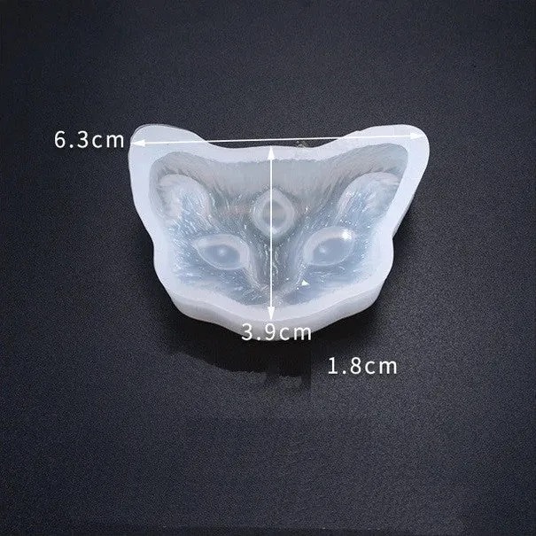 Bijounique 58 Kattenkopje mal siliconen 6,3 cm gedetailleerd