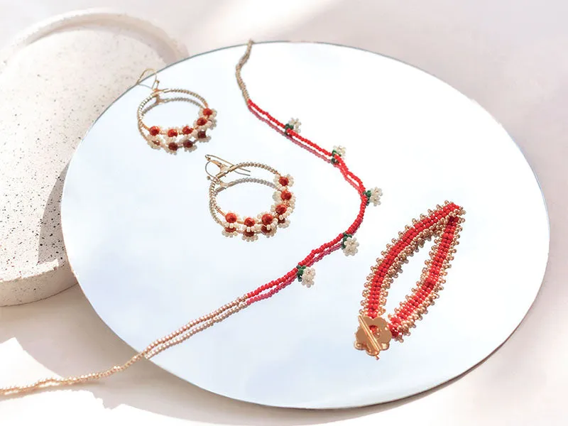 La Petite Epicerie MKMI rocailles DIY kit kralen rood parure