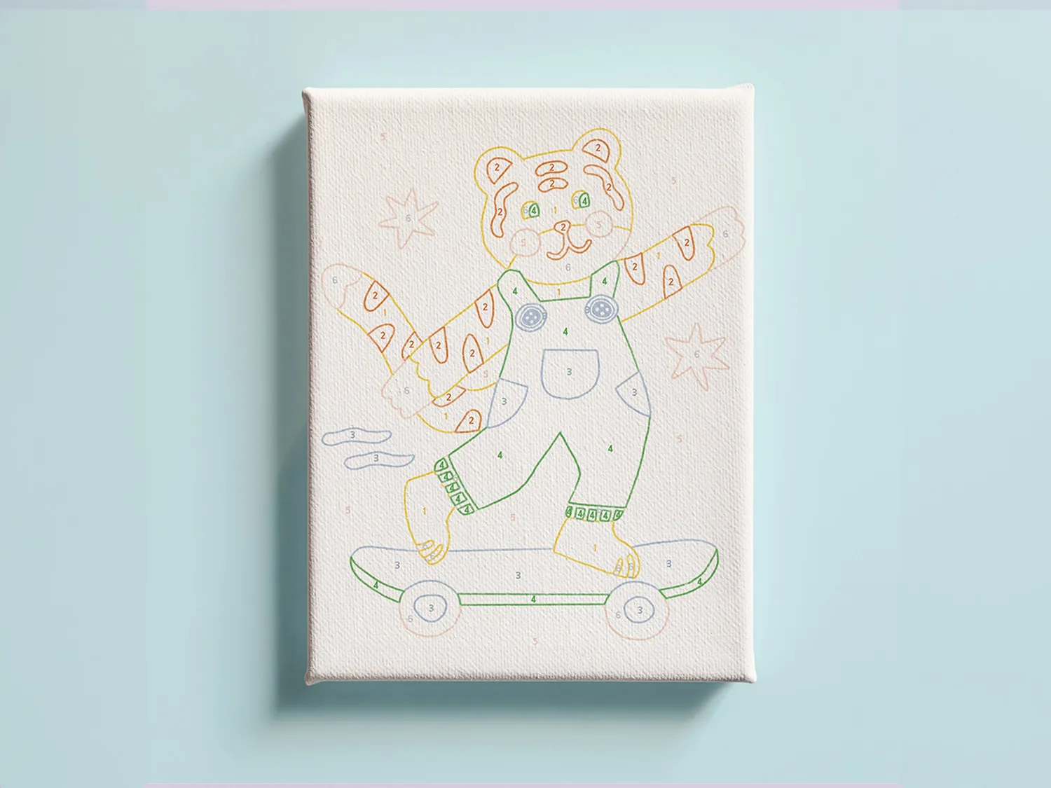 Petit Pinceau Kids Titi Skate schilderen op nummer canvas