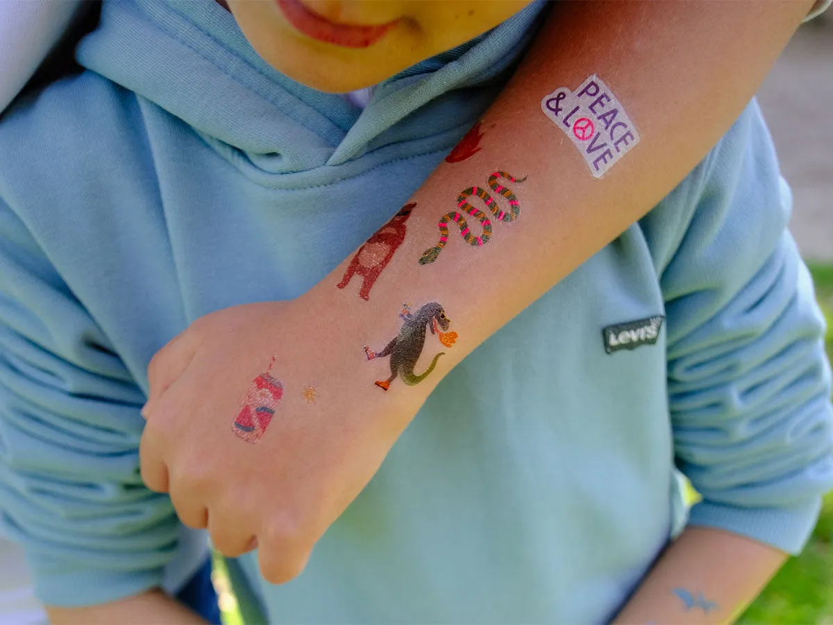 La Petite Epicerie Dino Crush plaktattoos groen 30 stuks