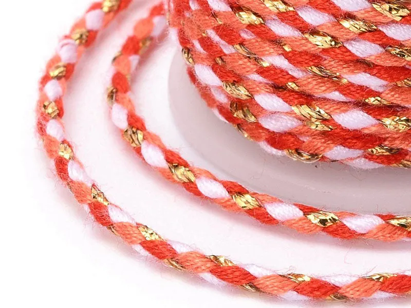 La Petite Epicerie katoenen koord 4 m rood roze goud