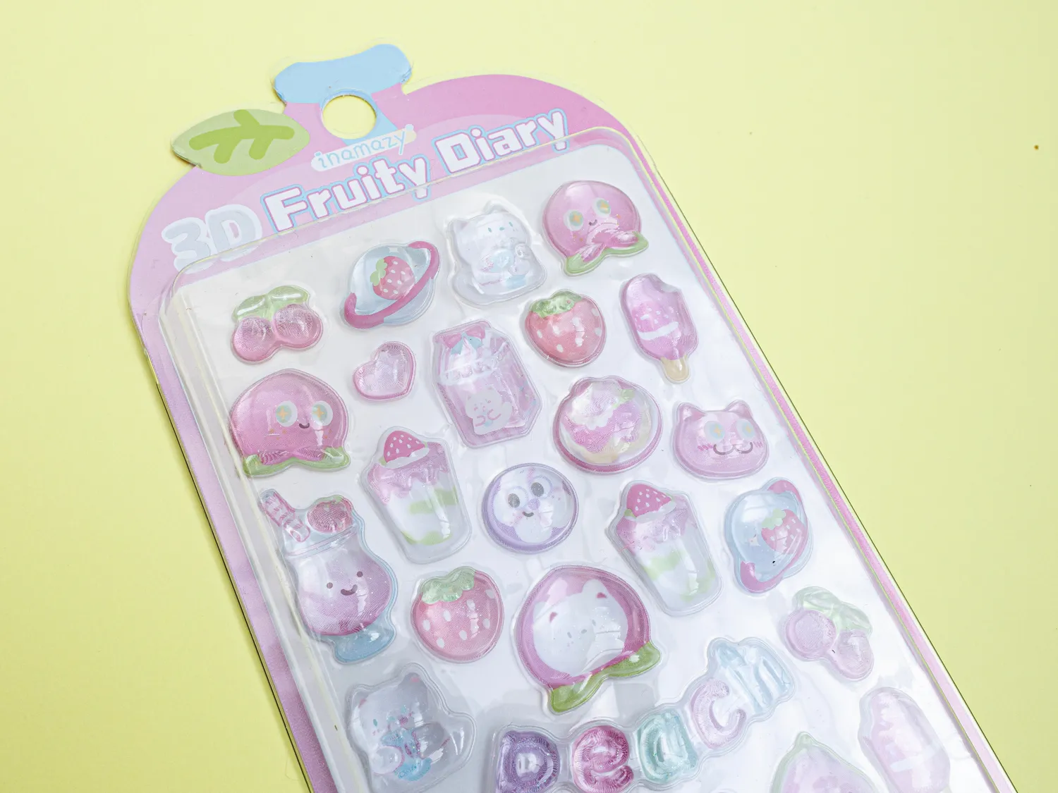 La Petite Epicerie Fruity Diary 3D stickers roze puffy