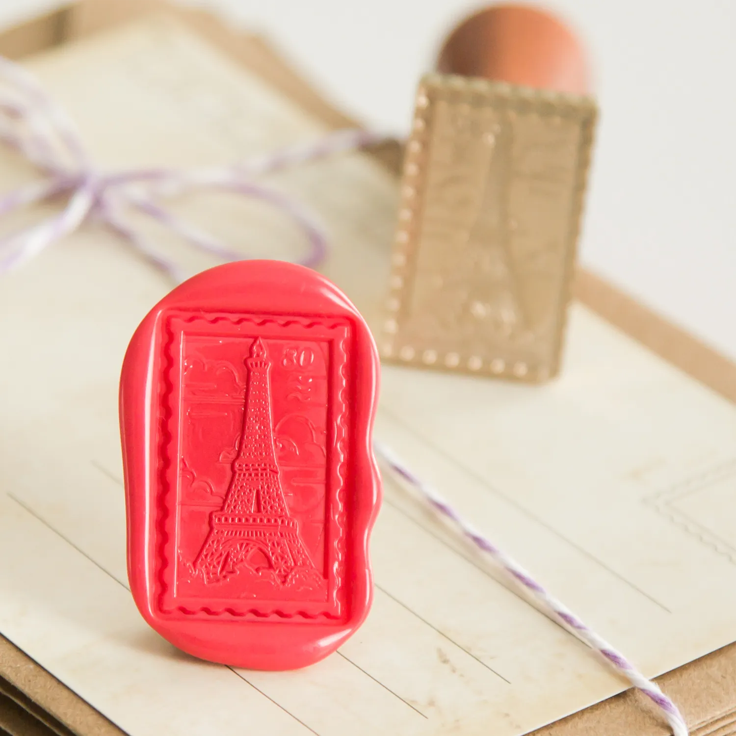 Jessy at Sea Eiffel Tower Postage Stamp waxzegelstempel 30 mm
