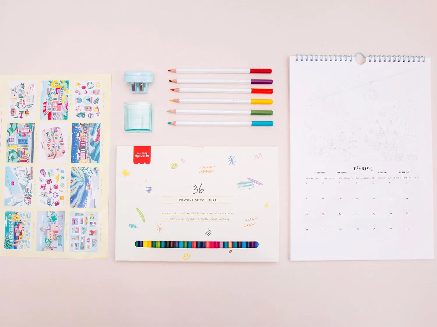 La Petite Epicerie Petit Crayon City Trip kleurkalender 2027 op nummer