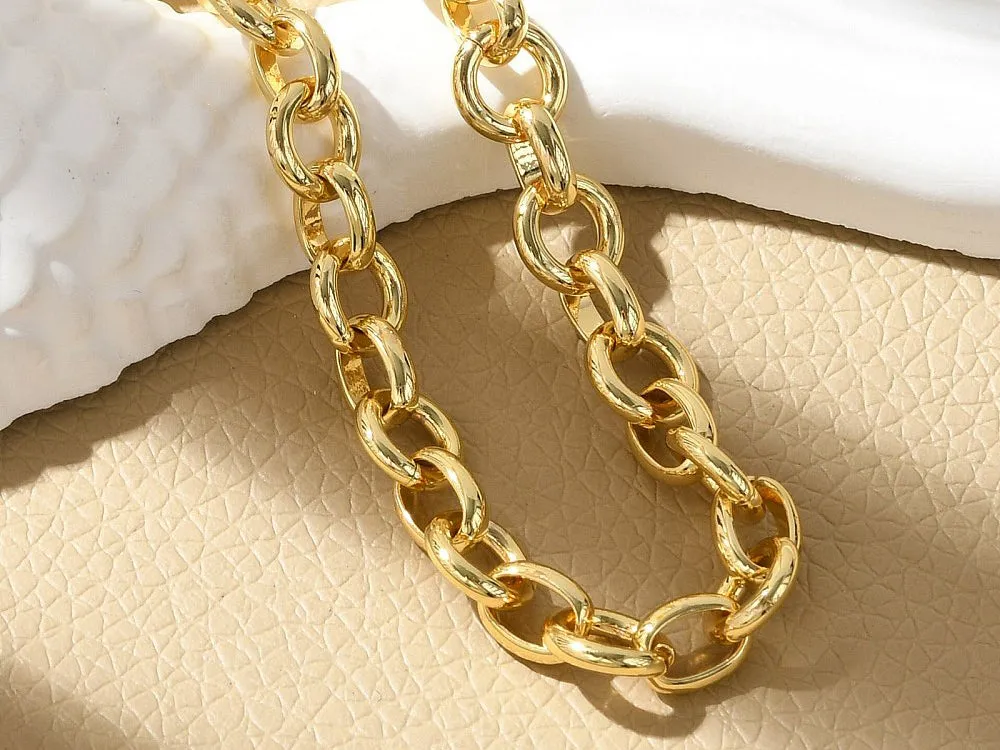 La Petite Epicerie schakelarmband rond 19,3 cm goud