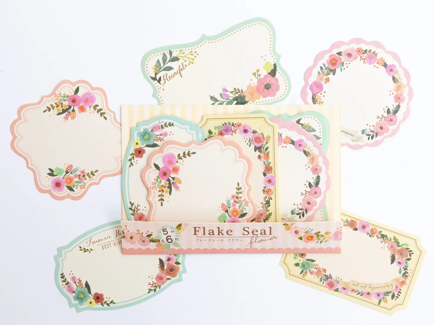 La Petite Epicerie Fleurs bleu-gris stickers 30 stuks papier