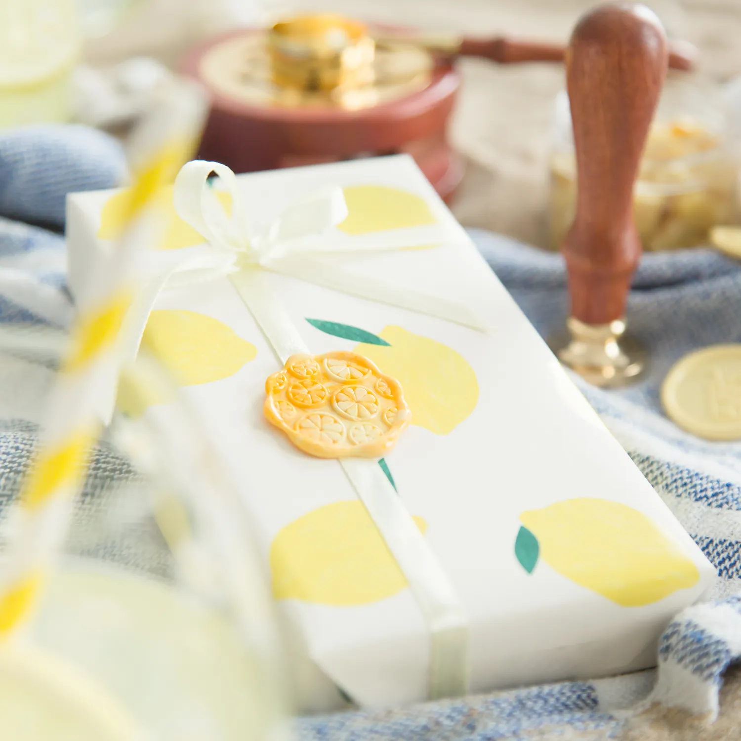 Jessy at Sea Oranges Pattern wax stempel 25 mm citrus