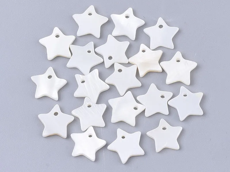 La Petite Epicerie ster bedel schelp wit 10 mm 10 stuks