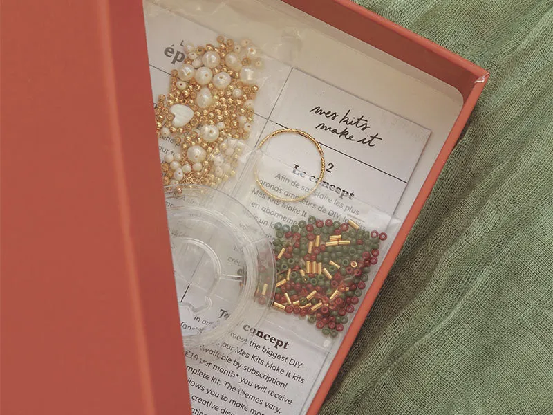 La Petite Epicerie Mes Bagues ringen DIY kit natuurkralen 10 stuks