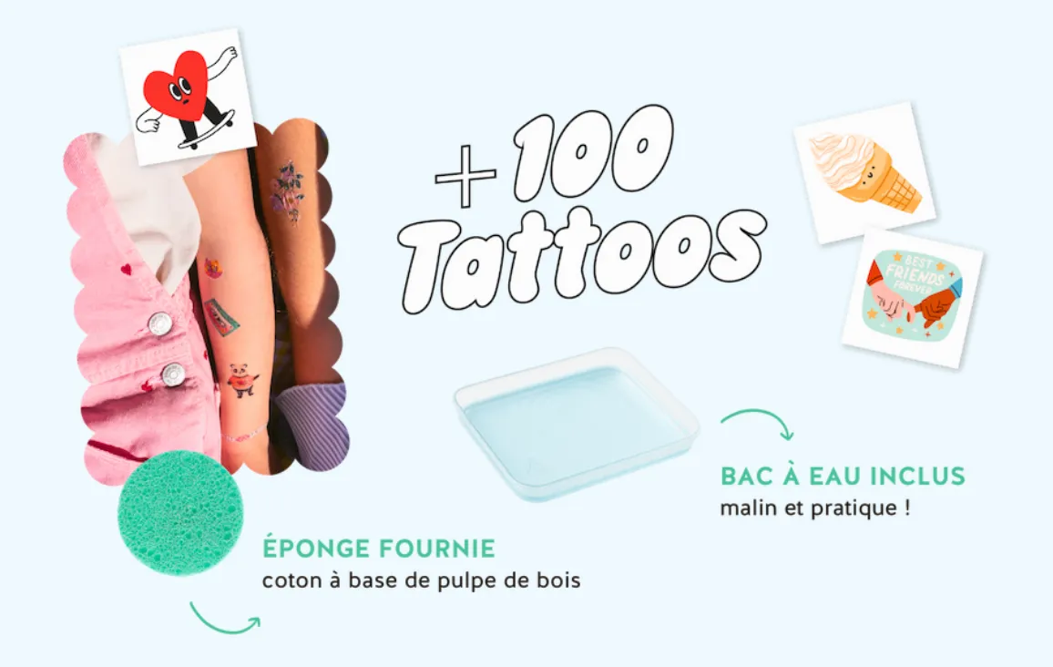 La Petite Epicerie Party Box tattoos 100 stuks kind