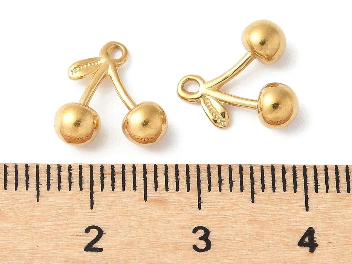 La Petite Epicerie Cerise bedel rvs goud 11,5 mm