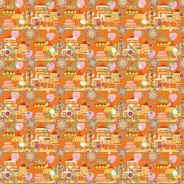 So Cute katoenen stof patisserie oranje 45x50 cm