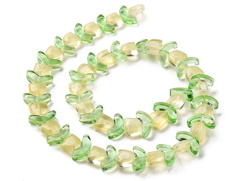 La Petite Epicerie Tulipe kralen geel glas 15 mm 14 stuks