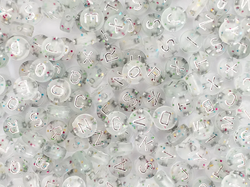 La Petite Epicerie letterkralen zilver glitter pot 200 stuks