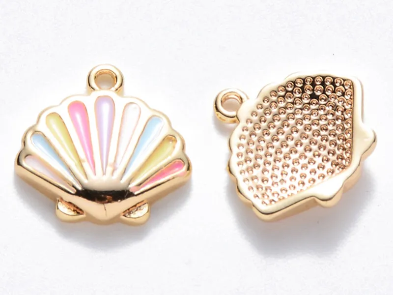 La Petite Epicerie Coquillage pastel bedel schelp 10 mm goud