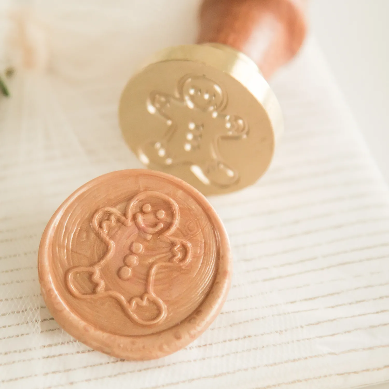 Jessy at Sea Gingerbread Man waxstempel 25 mm kerst